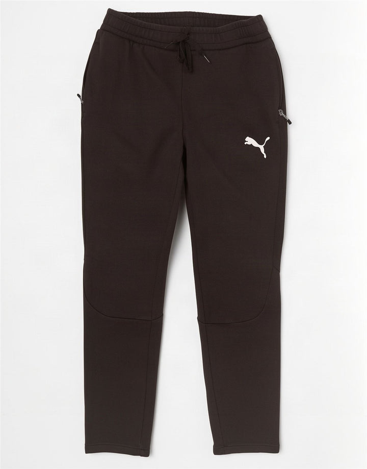 Pantaloni de trening Puma pentru bărbați, bumbac mediu negru
