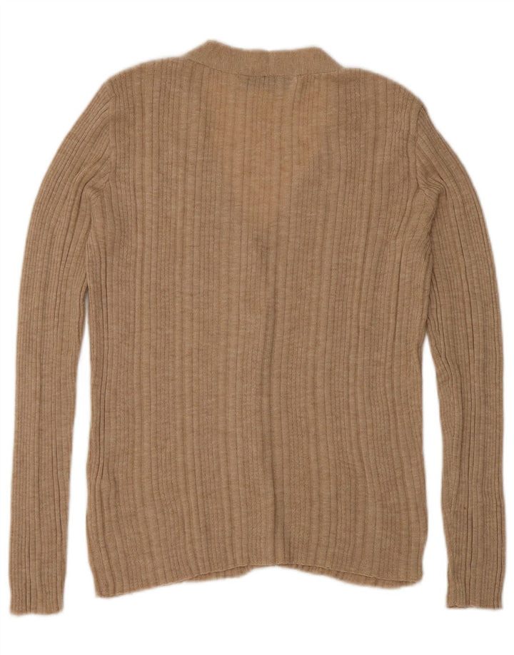 Pulover cardigan pentru femei Zara UK 10 mic, bej, nailon