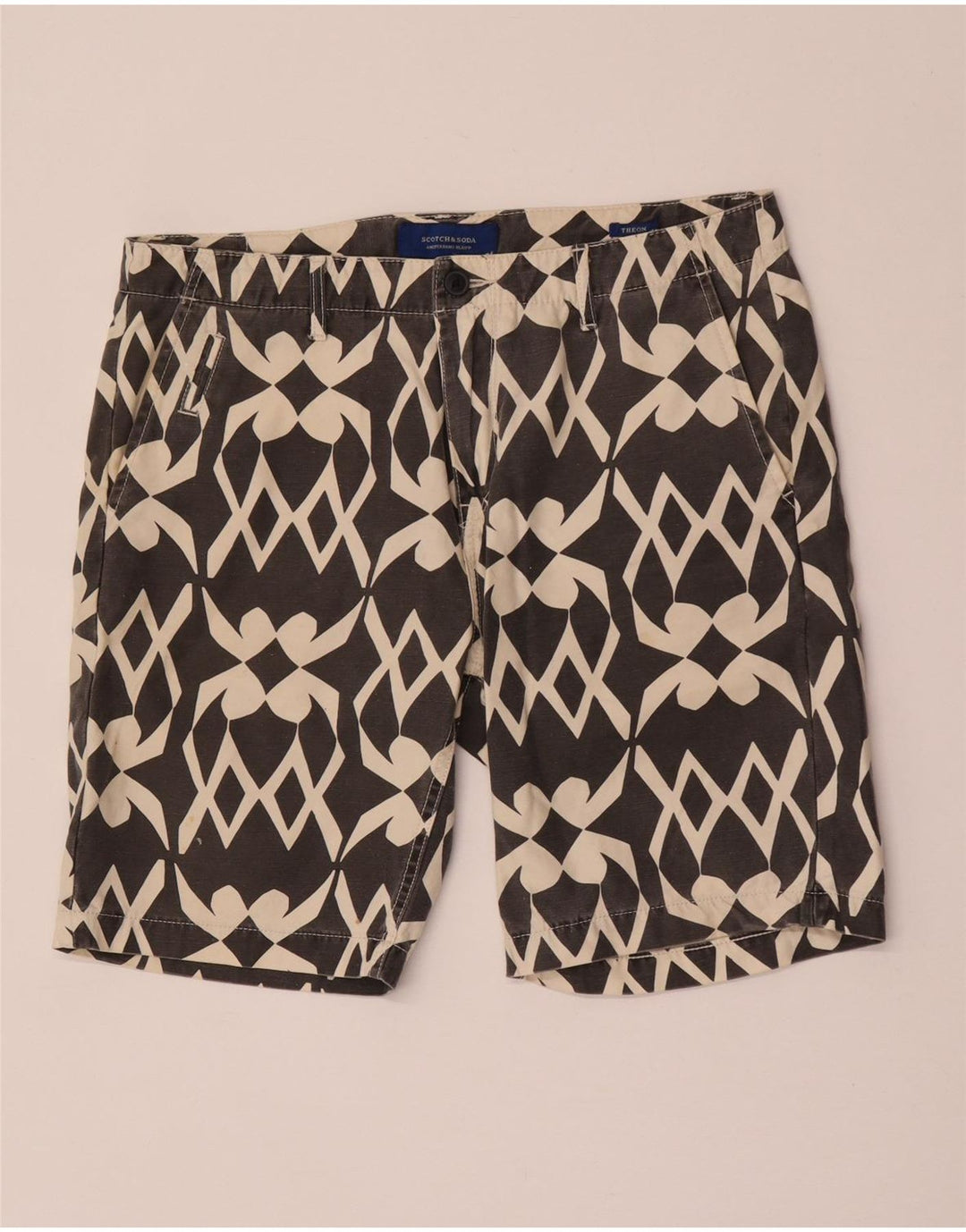 Pantaloni scurți chino pentru bărbați Scotch & Soda W32 Medium Black Geometric