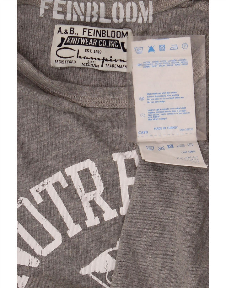 CHAMPION Mens Graphic T-Shirt Top Medium Grey Cotton