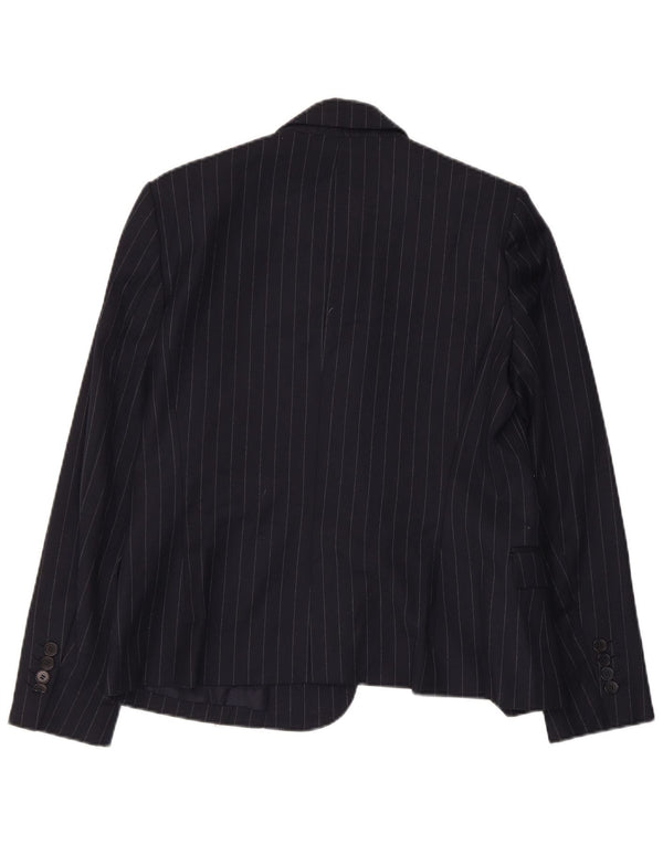 Blazer pentru femei Zara, cu 1 nasture, UK 14, mare, bleumarin, cu dungi