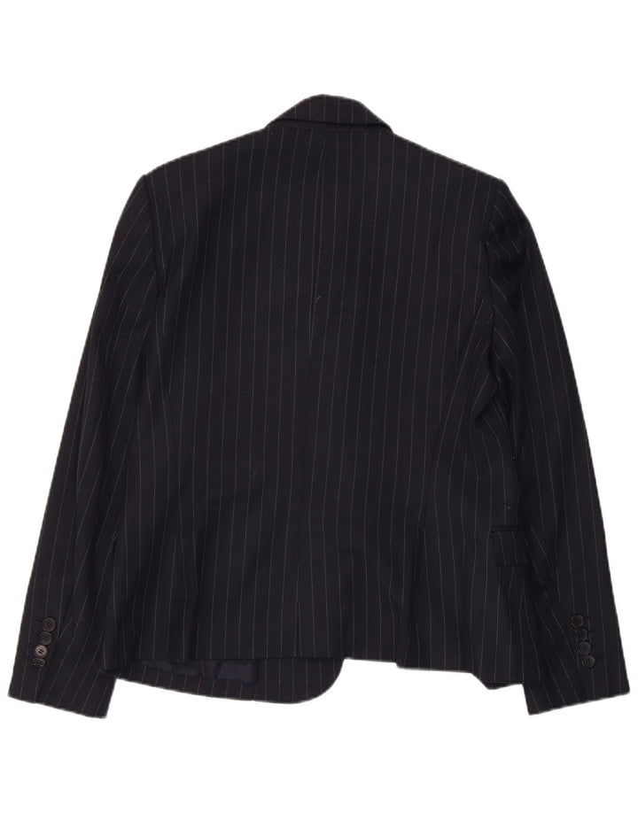 Blazer pentru femei Zara, cu 1 nasture, UK 14, mare, bleumarin, cu dungi