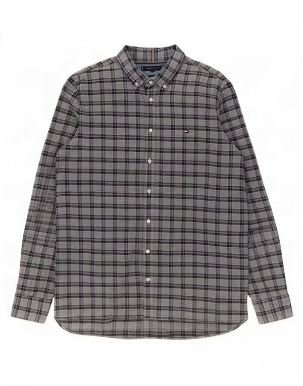 Cămașă de flanel pentru bărbați Tommy Hilfiger, 2XL, gri din bumbac