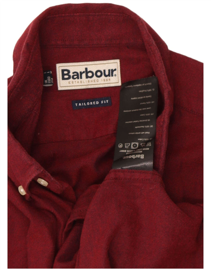 Cămașă pentru bărbați Barbour Tailored Fit Bumbac burgundy mare