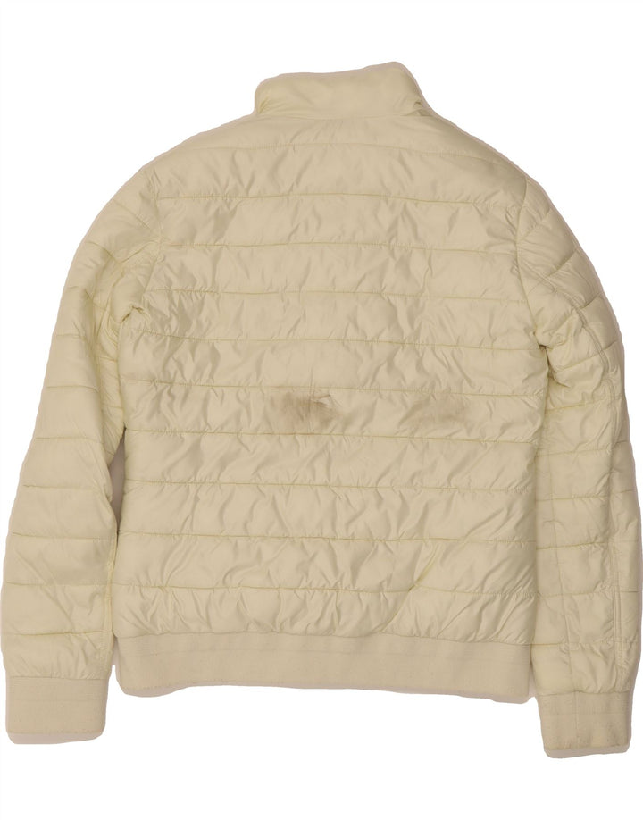 JACK WILLS Womens Oversized Bomber Padded Jacket UK 10 Small Off White Vintage Jack Wills and Second-Hand Jack Wills from Messina Hembry 