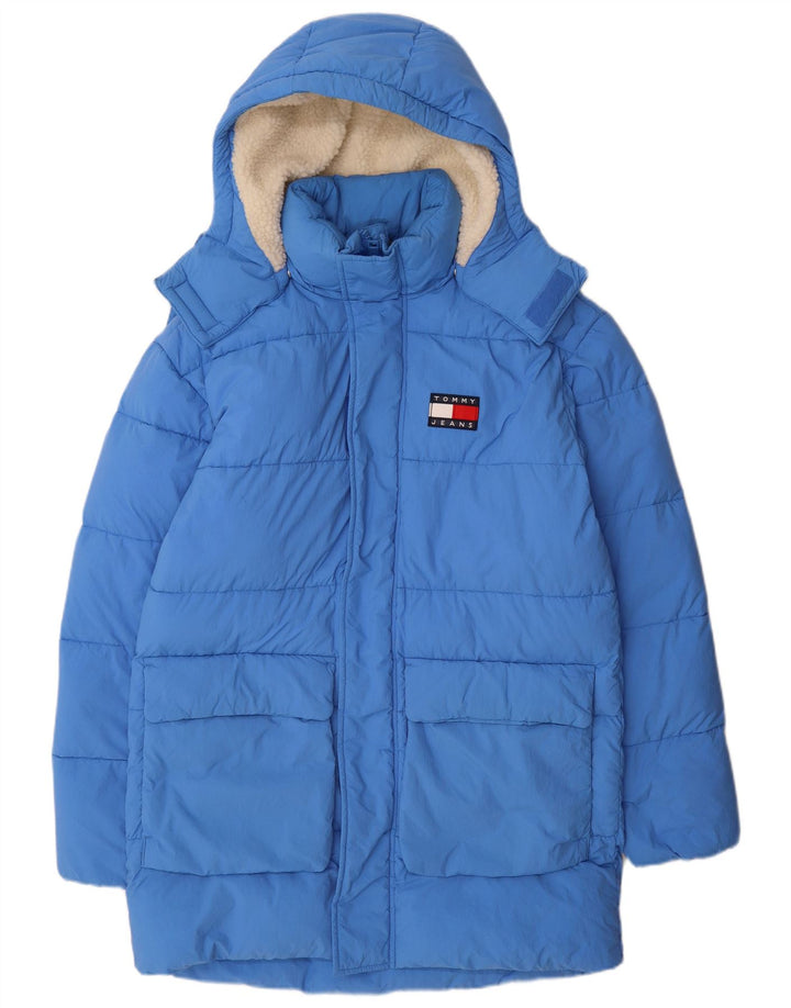 Palton căptușit cu glugă pentru bărbați Tommy Hilfiger UK 36 Poliamidă albastră mică