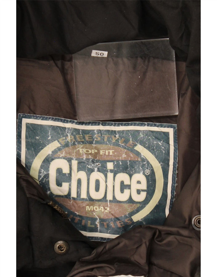 VINTAGE Palton căptușit cu glugă pentru femei EU 50 2XL Poliamidă neagră