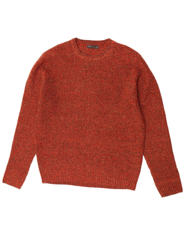 Pulover pentru bărbați Marks & Spencer, cu gât roșu, XL, portocaliu cu pete acrilice