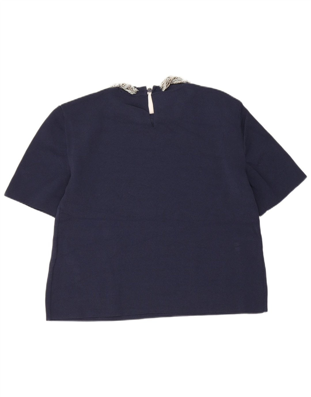 Bluză Crop Top Femei Zara UK 12 Medium Bleumarin Viscoză