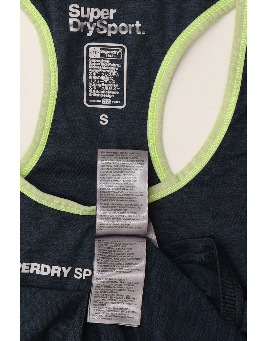Top cu vestă grafică pentru femei Superdry UK 10 Small, bleumarin, poliester