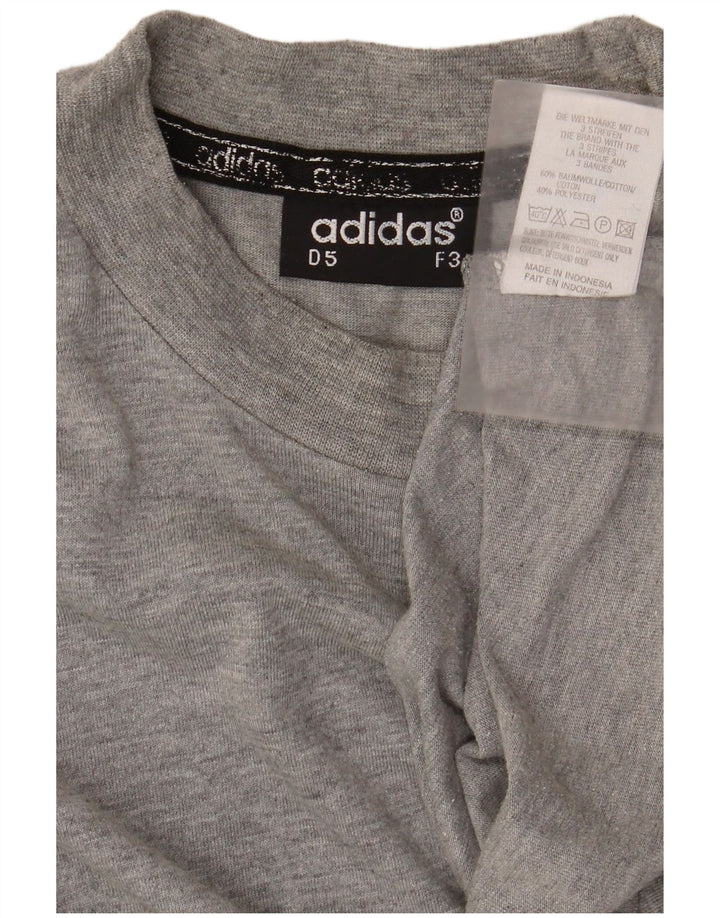 Top cu mânecă lungă pentru bărbați Adidas UK 38/40, bumbac cu pete gri mediu