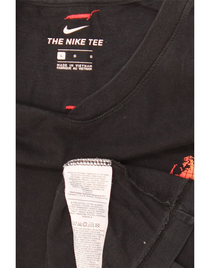 Tricou grafic Nike pentru bărbați Top mare din bumbac negru