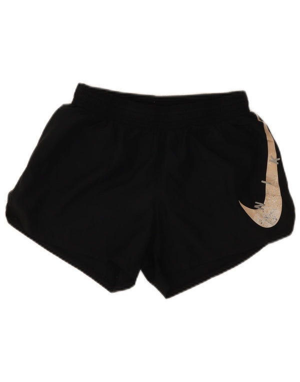 Pantaloni scurți sport Nike Dri Fit Graphic pentru femei UK 8 Small Black