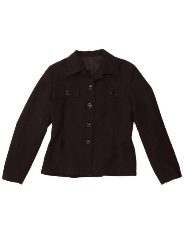 Jachetă vintage pentru femei cu 4 nasturi IT 44 Poliester mediu negru