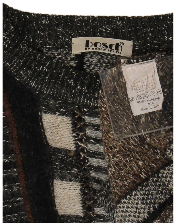 Pulover VINTAGE pentru bărbați cu gâtul turnat, UK 44 XL, cu dungi multicolore