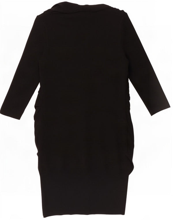 Karen Millen Womens 3/4 Sleeve Jumper Dress UK 3 XS Black Viscose