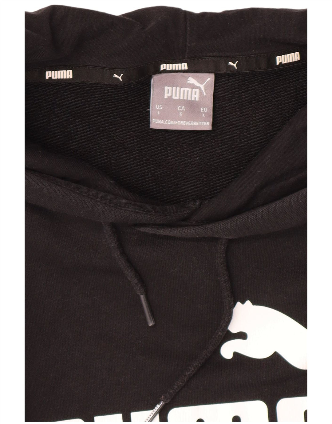 PUMA Mens Graphic Hoodie Jumper Large Black