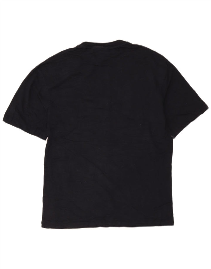 Tricou cu grafică pentru bărbați Zara Top mic din bumbac bleumarin