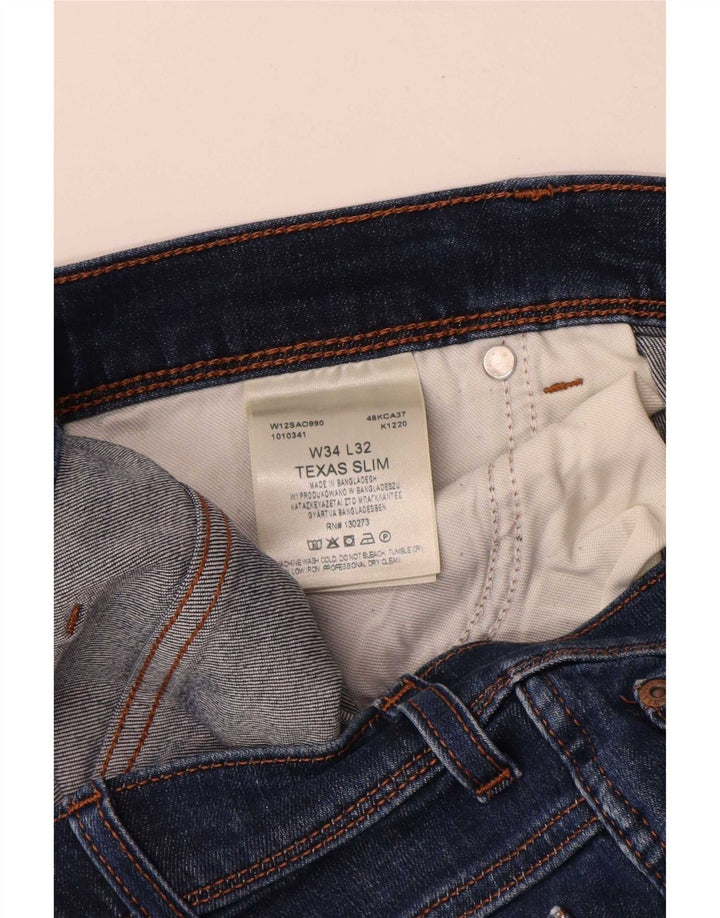 Blugi slim Texas Wrangler pentru bărbați W34 L32 bumbac albastru