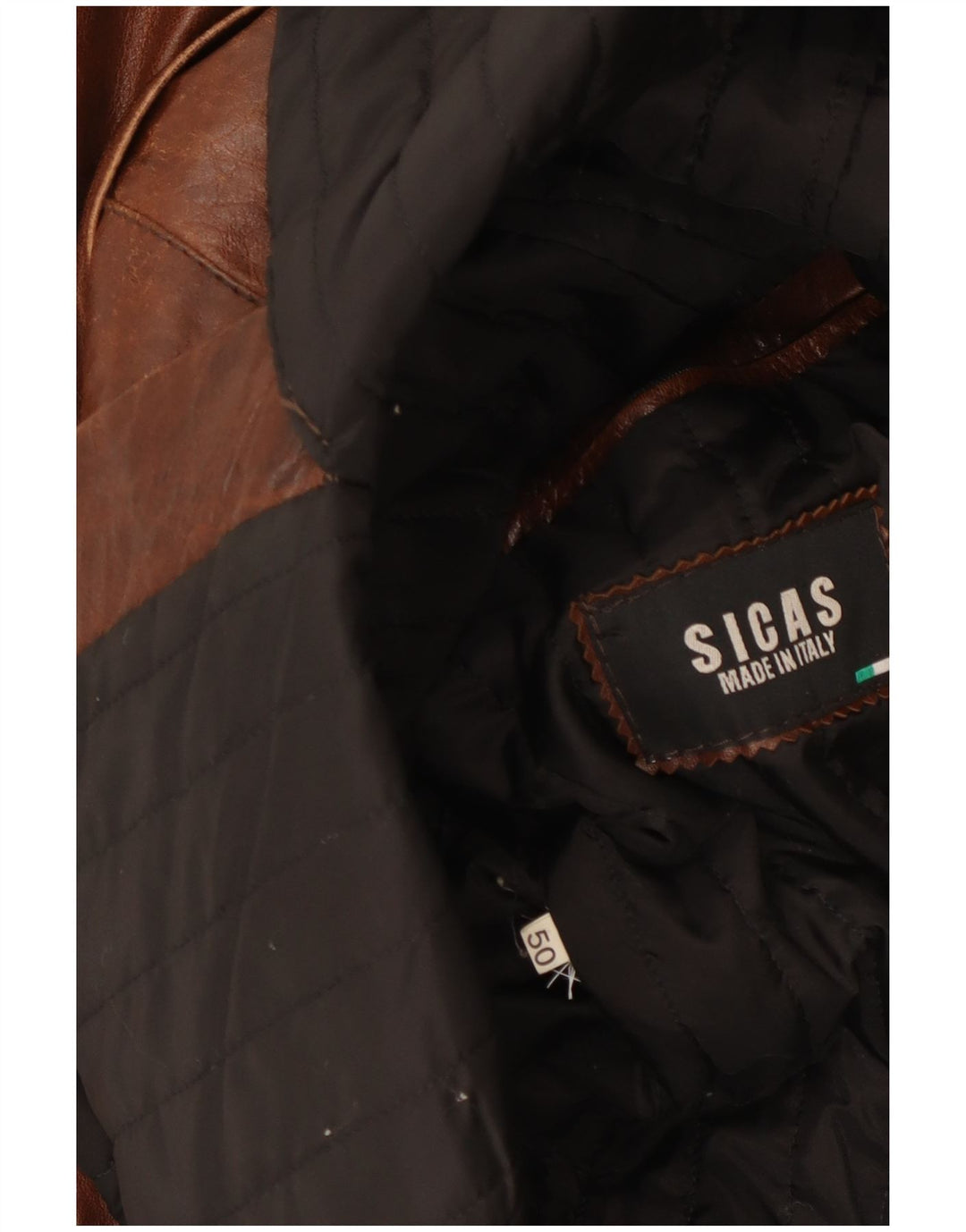 Palton din piele militară pentru bărbați VINTAGE IT 50 mare maro