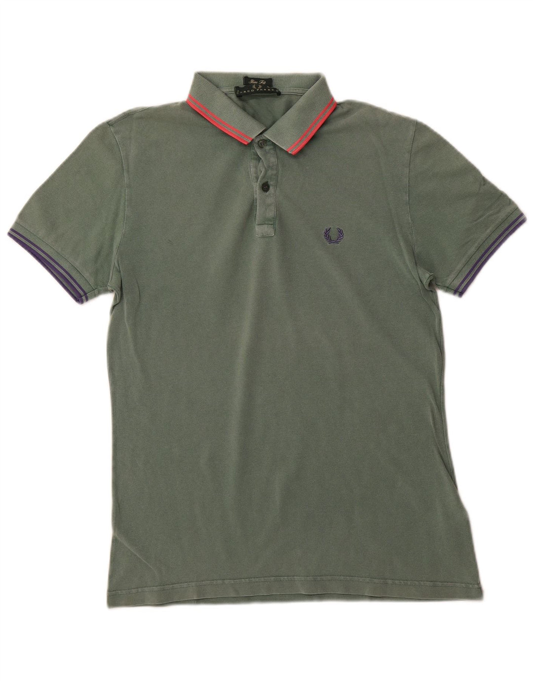 FRED PERRY Cămașă Polo Slim Fit pentru bărbați din bumbac verde mic