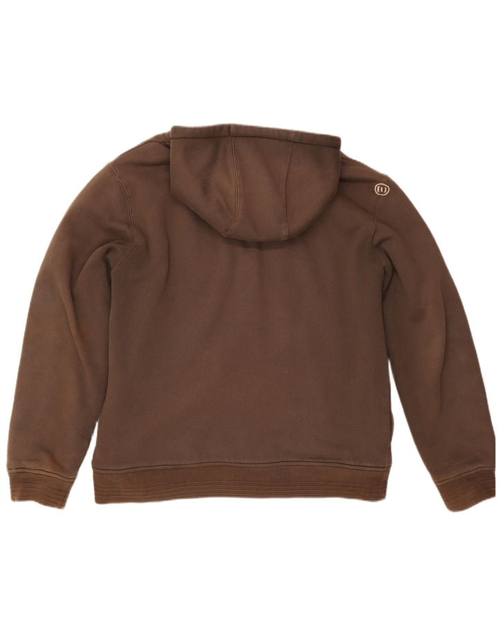 ANIMAL Pulover cu capota cu fermoar grafic pentru bărbați, bumbac maro mare