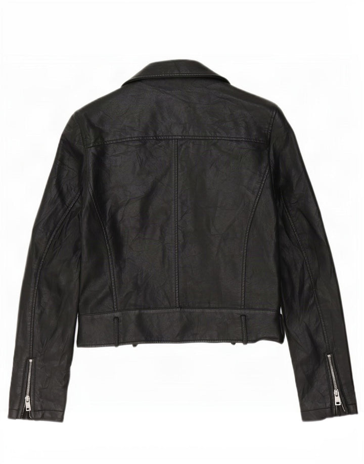 Jachetă motociclist din piele artificială pentru femei Levi's, UK 10, poliuretan mic, negru