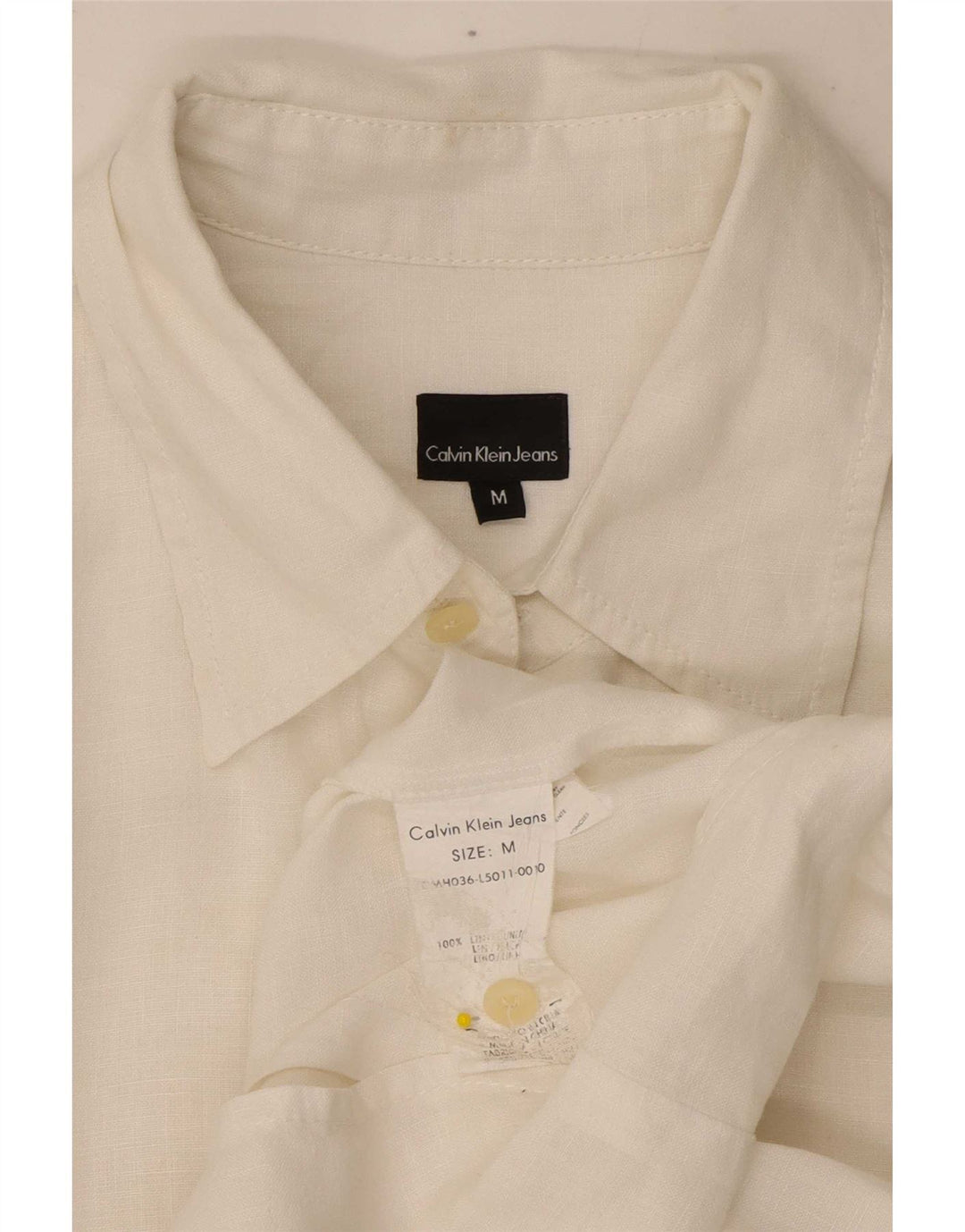 Cămașă pentru bărbați Calvin Klein Jeans, in alb mediu