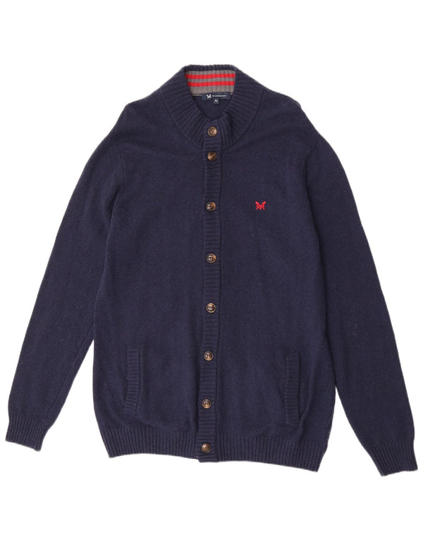 Crew Clothing Cardigan pentru bărbați Pulover XL Bleumarin Lână de miel