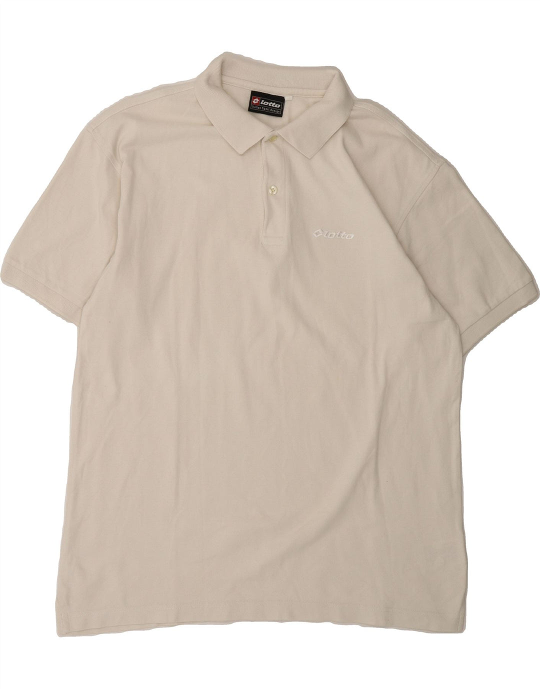 LOTTO Mens Polo Shirt XL White Cotton Vintage Lotto and Second-Hand Lotto from Messina Hembry 
