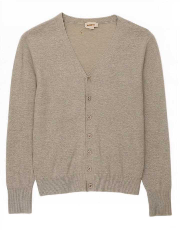 Pulover cardigan pentru bărbați Diesel, bumbac, gri mediu