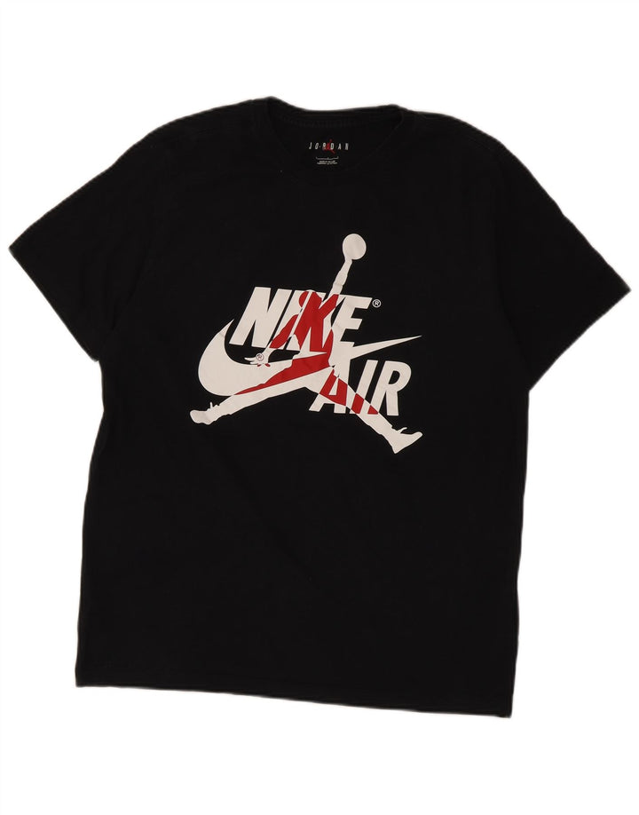 Tricou grafic Jordan pentru bărbați Top mare din bumbac negru