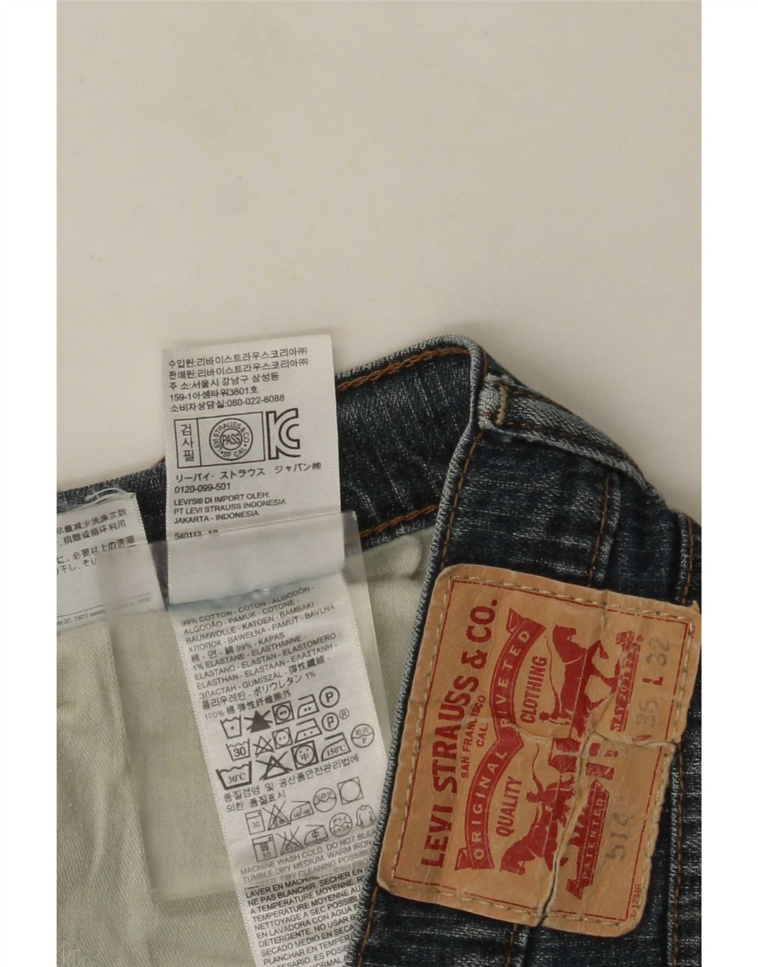 Blugi drepti pentru bărbați Levi's 514 W36 L32 Bumbac albastru