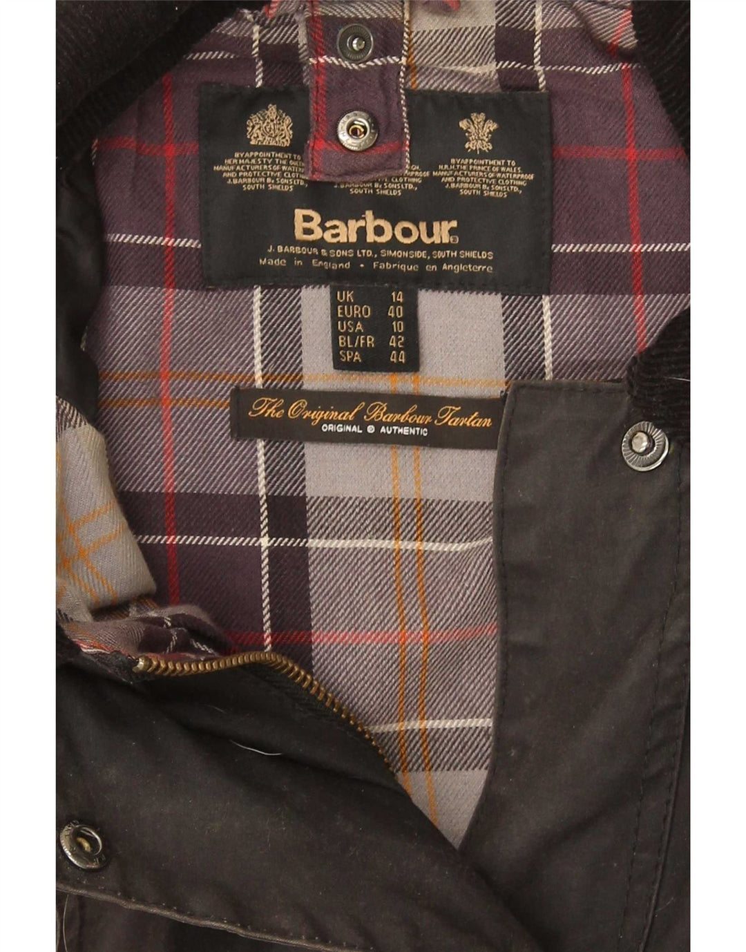 Jachetă pentru femei Barbour din bumbac cerat UK 14 mare, gri