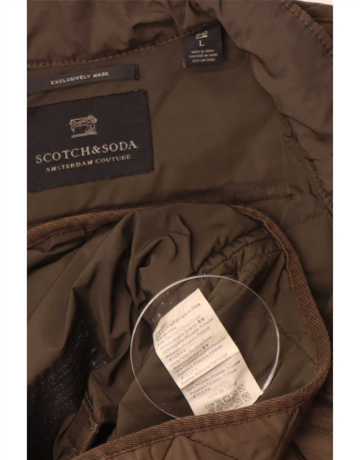 Jachetă matlasată pentru bărbați Scotch & Soda UK 40 Poliester kaki mare