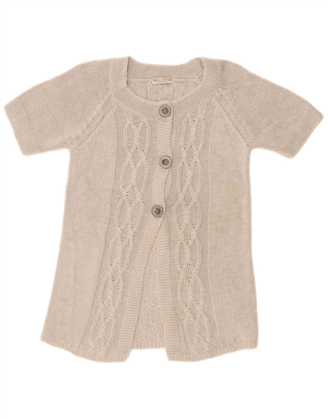 Pulover cardigan cu mânecă scurtă pentru femei Marks & Spencer UK 12 argintiu mediu