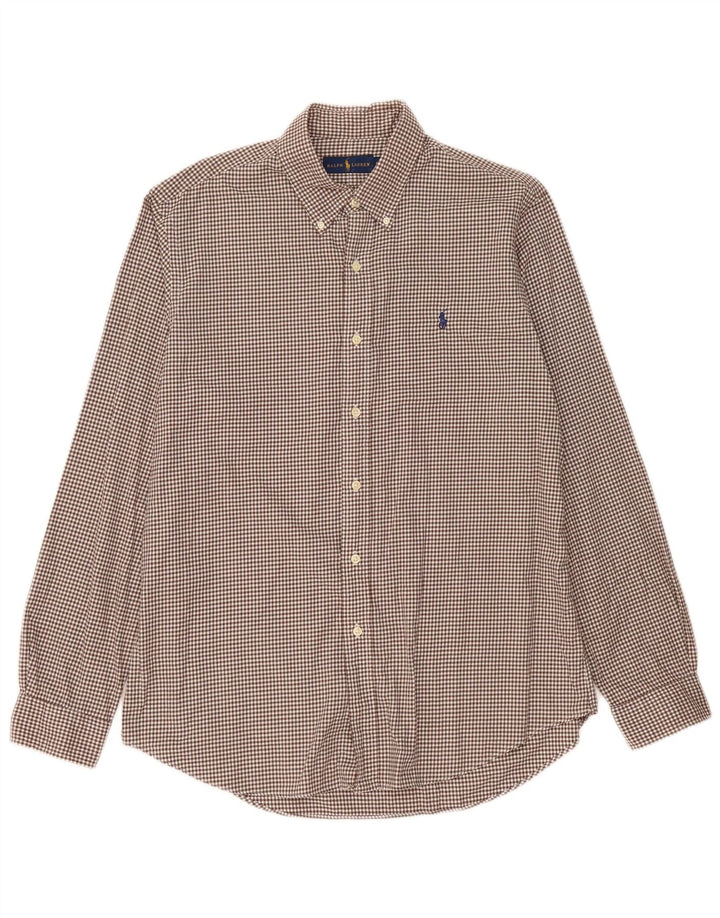 Cămașă de flanel pentru bărbați Ralph Lauren, mare, maro, din bumbac