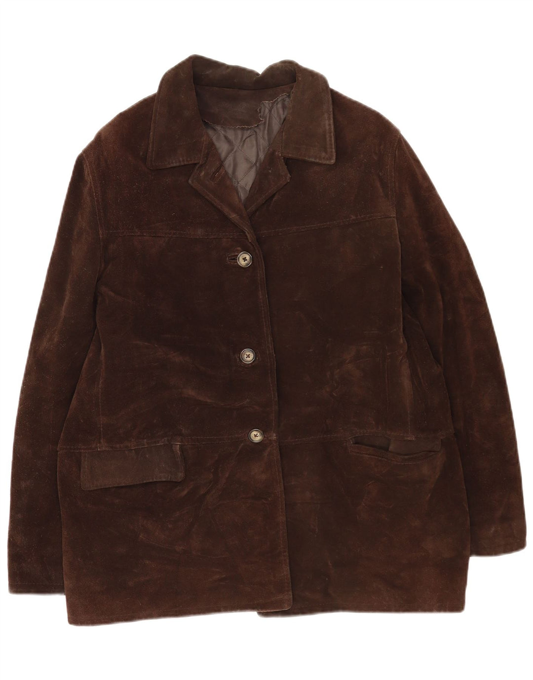 Jachetă vintage de piele intoarsa pentru femei IT 46 mare maro din piele