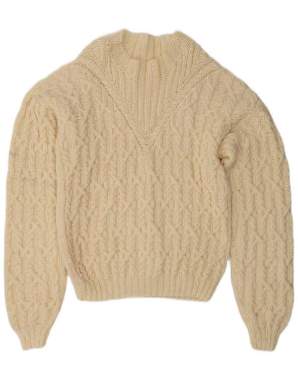 Pulover vintage cu gât țestoasă pentru femei UK 18 XL alb