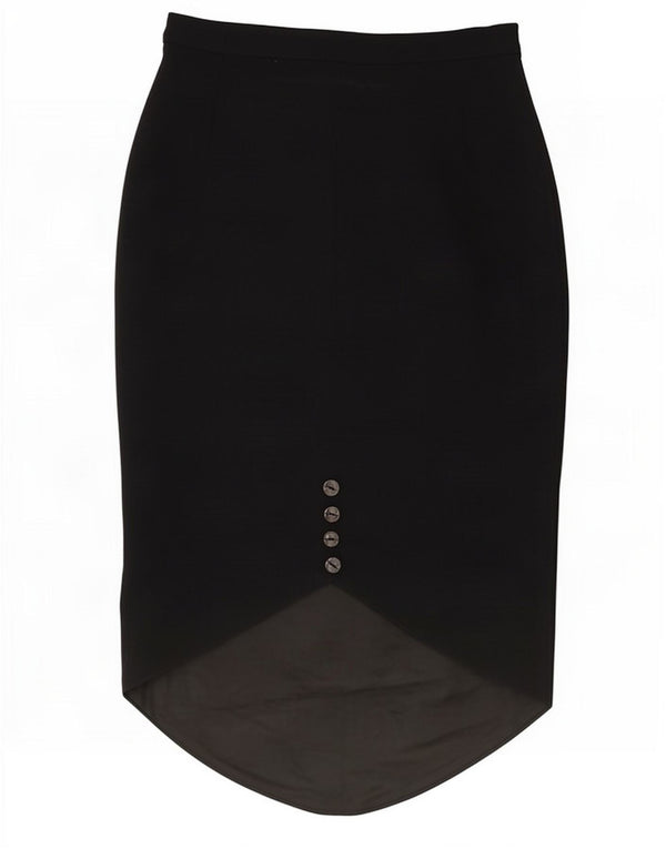 Fusta Midi Asimetrică Vintage pentru Femei Medium W28 Negru