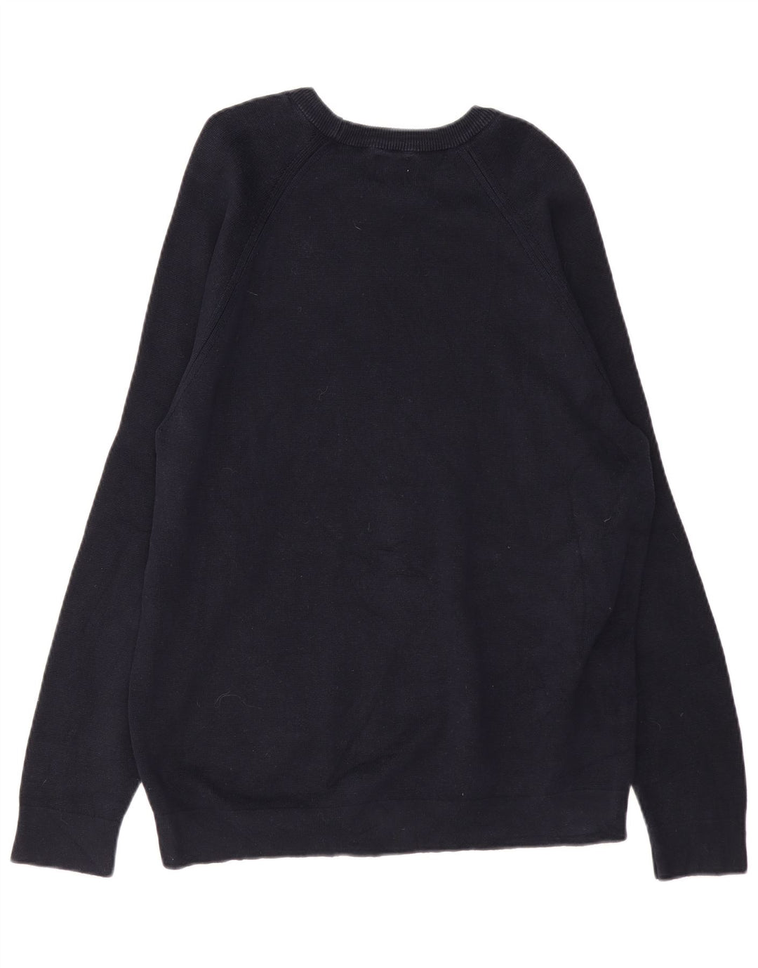 Pulover pentru bărbați ZARA, cu gât de barcă, XL, bumbac bleumarin