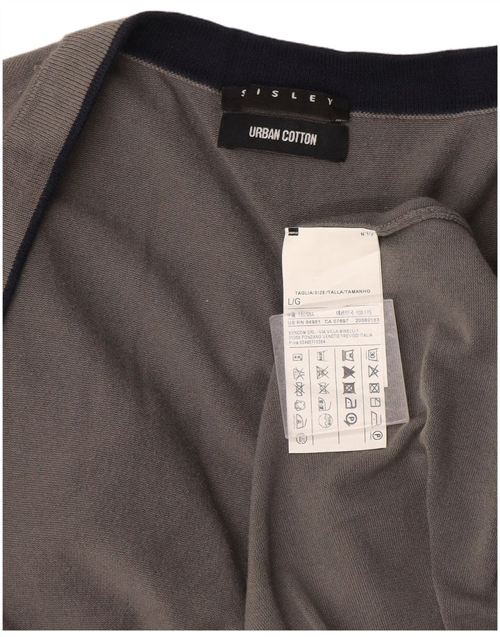 Pulover cardigan pentru bărbați Sisley, mare, gri, bumbac