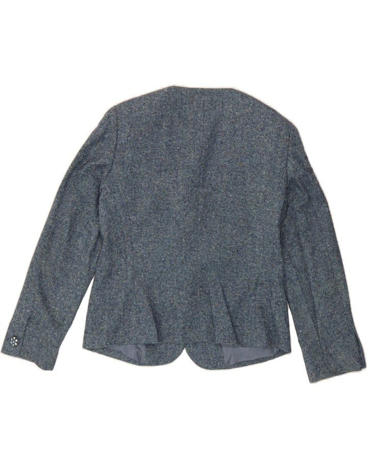 LUISA SPAGNOLI Womens Blazer Jacket IT 48 XL Blue Virgin Wool Vintage Luisa Spagnoli and Second-Hand Luisa Spagnoli from Messina Hembry 