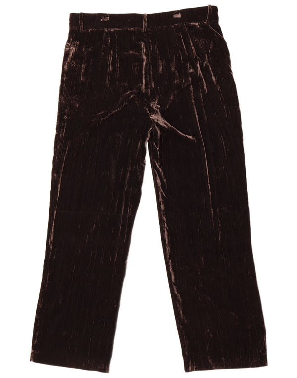 Pantaloni casual din catifea cu talie înaltă Zara 2XL W38 L32 maro viscoză