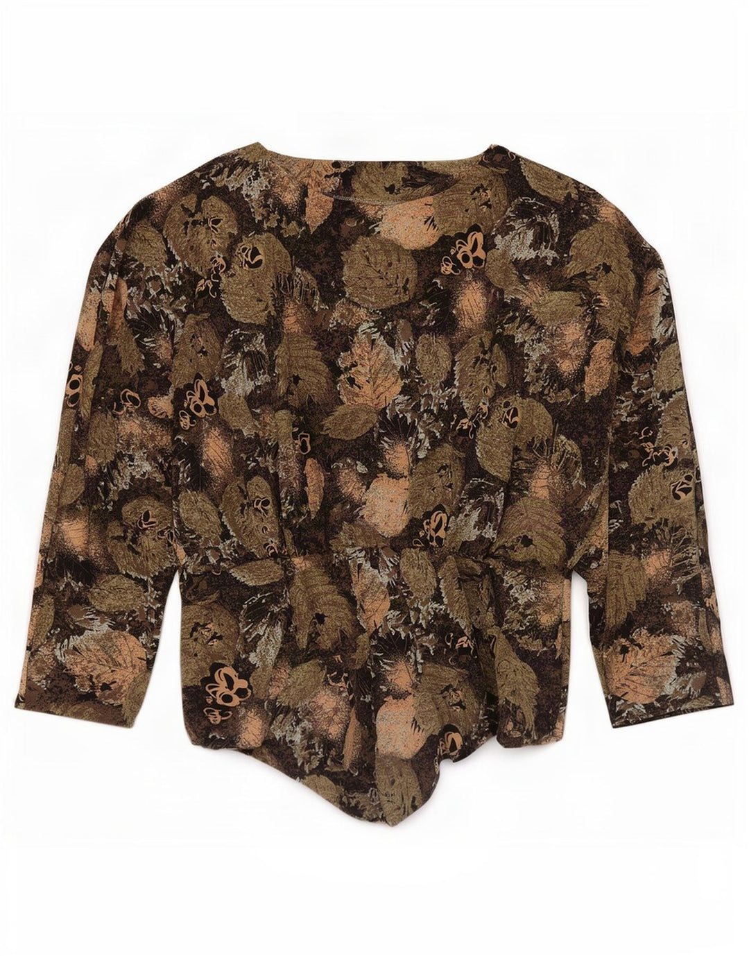 Bluză vintage pentru femei cu mâneci lungi Top UK 8 Mic Multicolor Floral