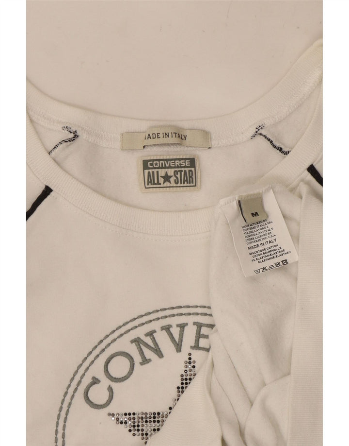 Pulover CONVERSE Chuck Taylor Crop pentru femei UK 12 Medium White