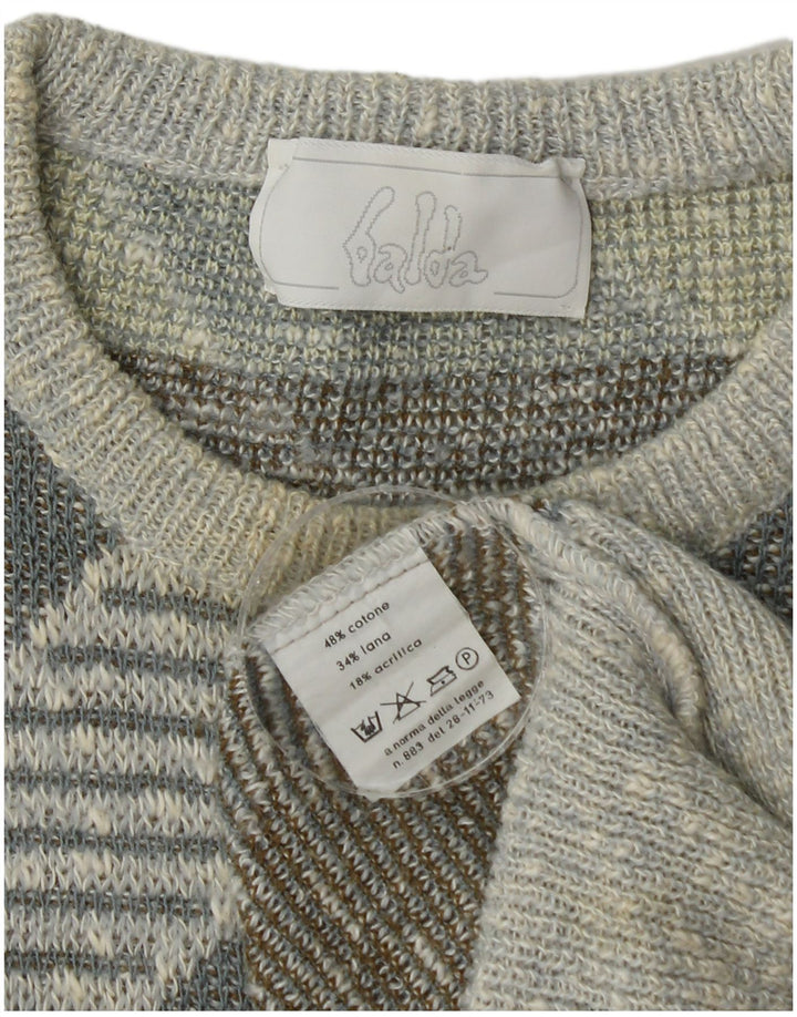 Pulover vintage pentru bărbați, cu gât roșu, bumbac cu dungi medii, multicolore