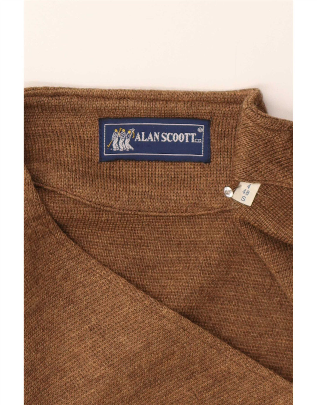 Gilet tricot pentru bărbați Alan Scoott IT 48 Lână maro mică