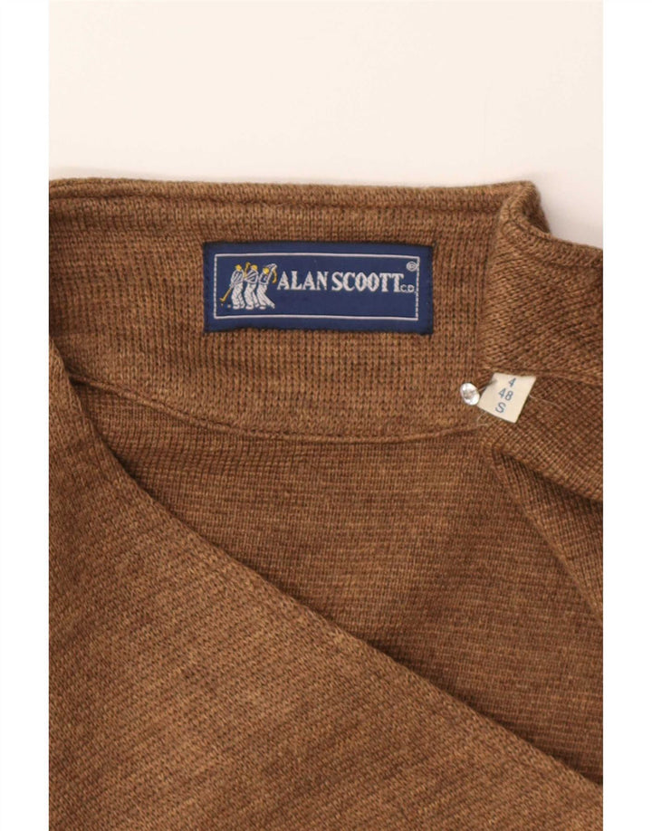 Gilet tricot pentru bărbați Alan Scoott IT 48 Lână maro mică