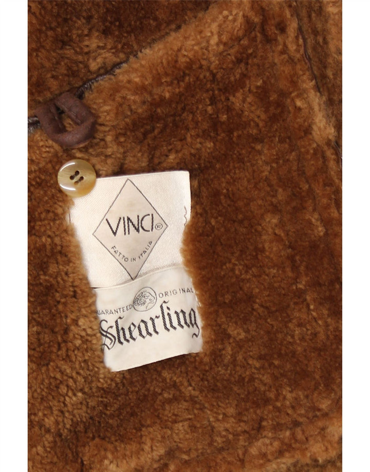 Jachetă Vinci pentru bărbați din shearling, UK 40, maro mare
